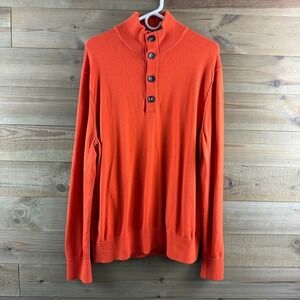 Banana Republic Mens Sweater 1/4 Button Cotton Cashmere Quiet Luxury Classic XL